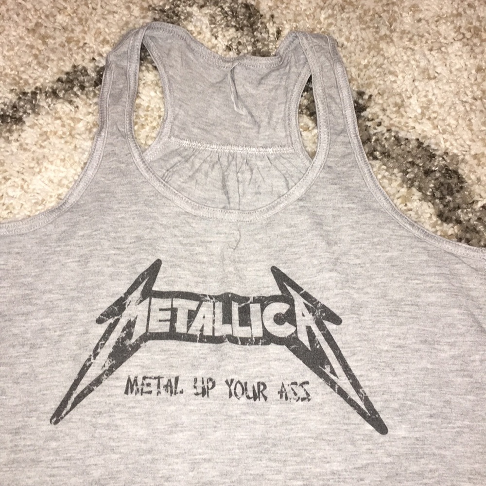 Metallica Metal Up Your Ass Soft Gray Bella Tank S - Picture 1 of 7